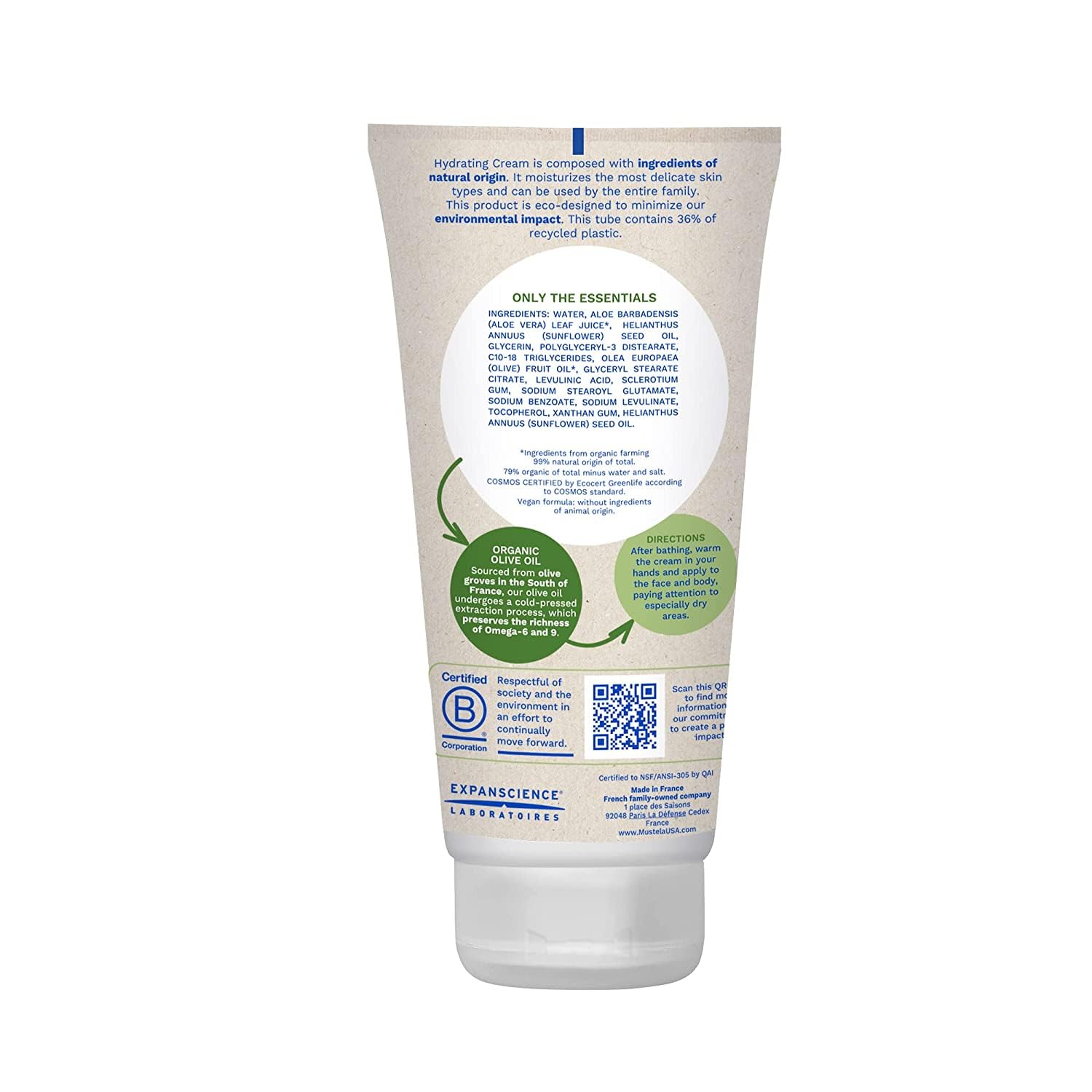 Mustela Bio Organic Hydrating Cream Face & Body 150ml | LSDC Pharmacy London