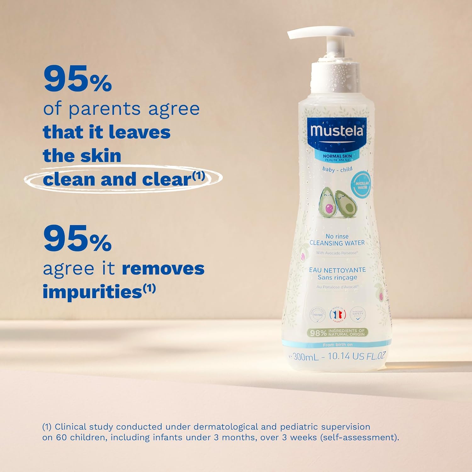 Mustela Normal Skin No-Rinse Cleansing Water 300ml | LSDC Pharmacy London