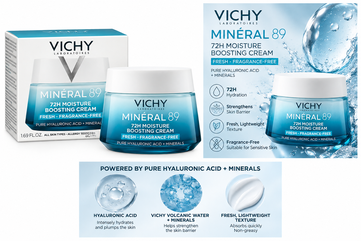 Vichy Minéral 89 72H Moisture Boosting Cream Fragrance-Free 50ml