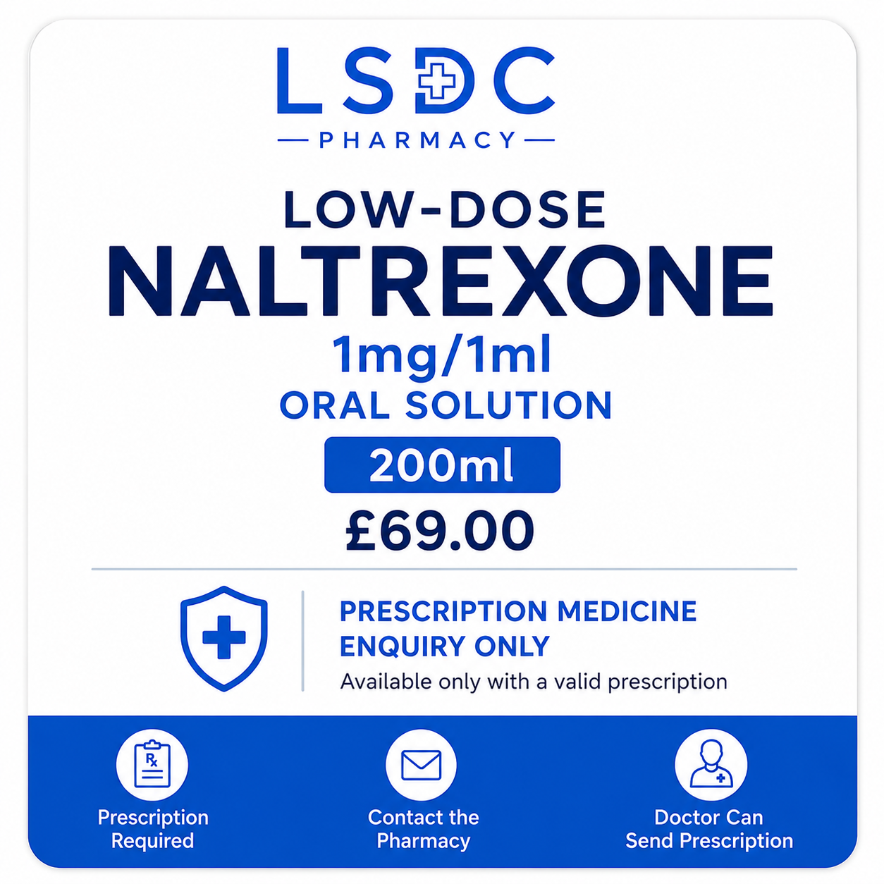 Low-Dose Naltrexone 1mg/1ml Oral Solution - 200ml