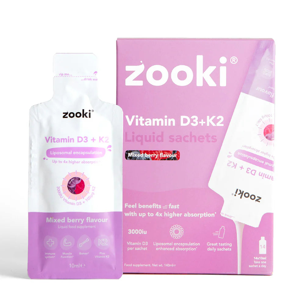 Zooki Liposomal Vitamin D3 + K2 3000IU Mixed Berry 10ml Sachet