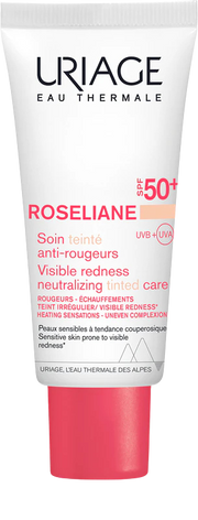 Uriage Roséliane SPF50 Tinted 40ml anti-redness face cream for sensitive skin | LSDC Pharmacy London