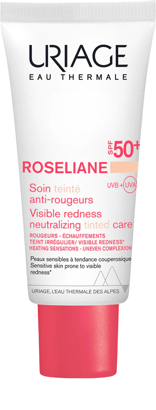 Uriage Roséliane SPF50 Tinted 40ml anti-redness face cream for sensitive skin | LSDC Pharmacy London