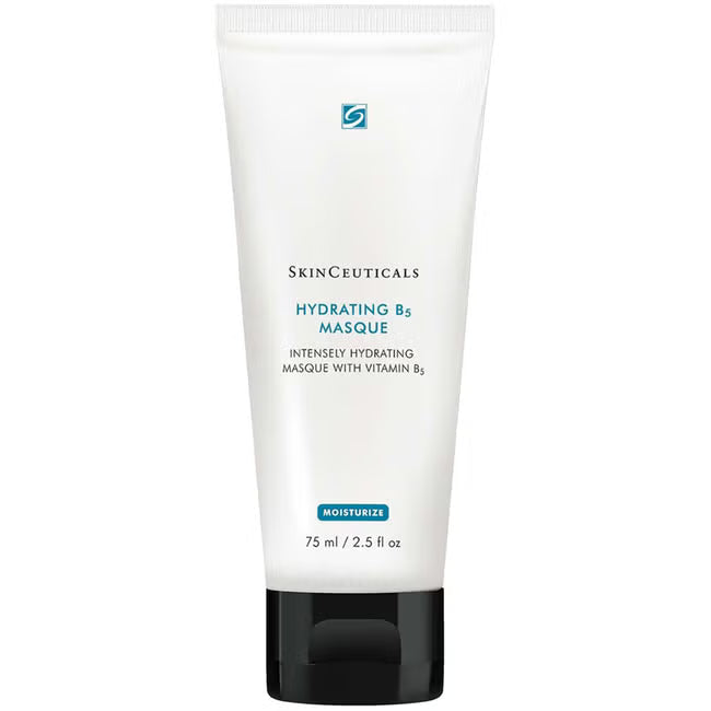 SkinCeuticals Hydrating B5 Masque in a white squeeze tube with a black cap, on a plain white background.