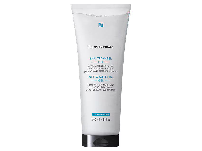 Tube of SkinCeuticals LHA Cleanser Gel on a white background
