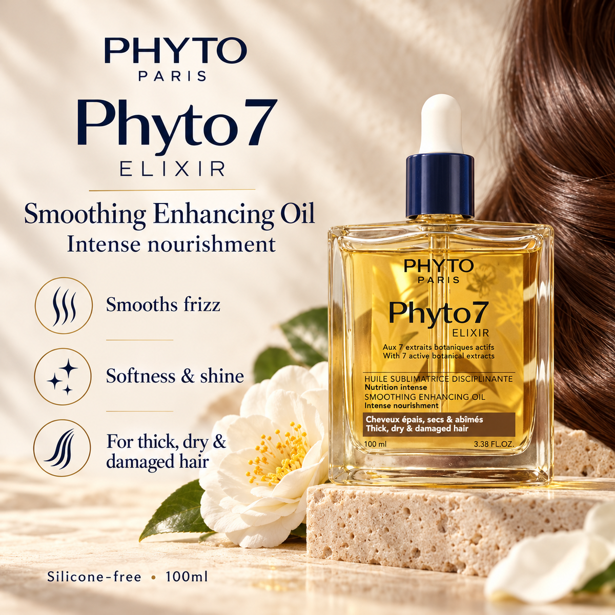 PHYTO 7 Elixir Smoothing Enhancing Oil benefits for thick dry damaged hair