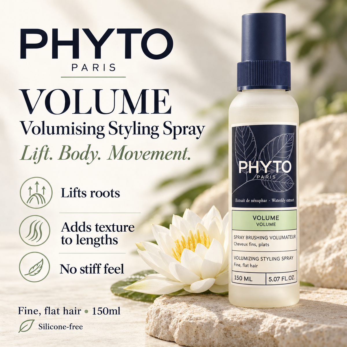 PHYTO Volume styling spray benefits for fine flat hair
