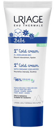 Uriage Bébé 1st Cold Cream tube on a white background