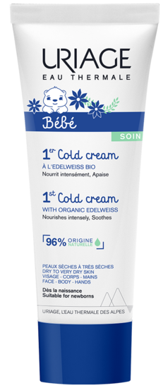 Uriage Bébé 1st Cold Cream tube on a white background