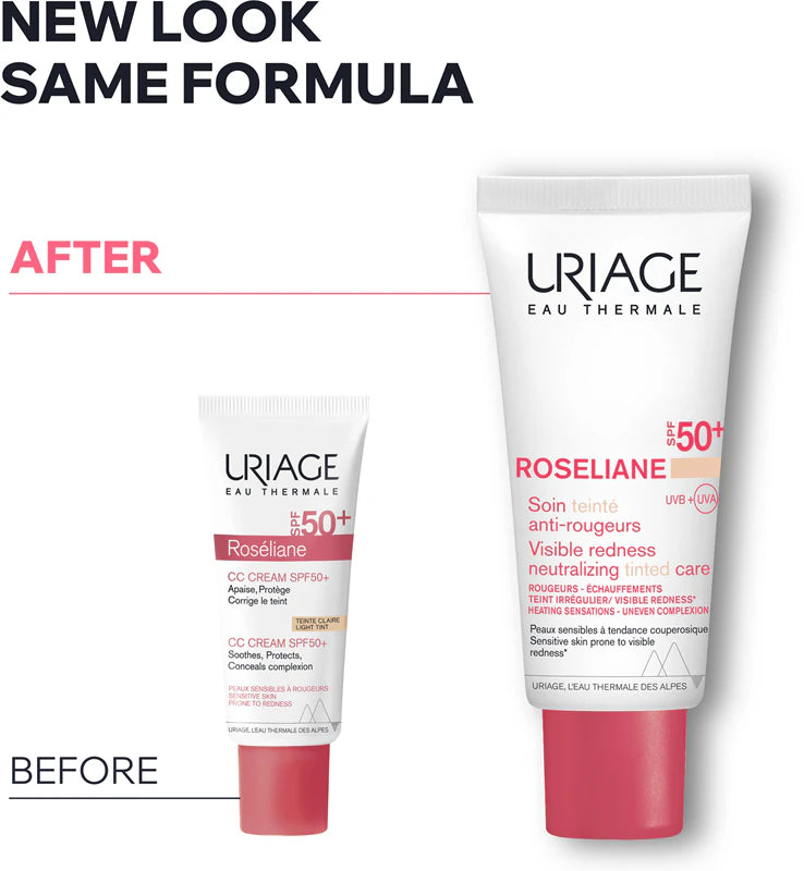 Uriage Roséliane SPF50 Tinted 40ml anti-redness face cream for sensitive skin | LSDC Pharmacy London
