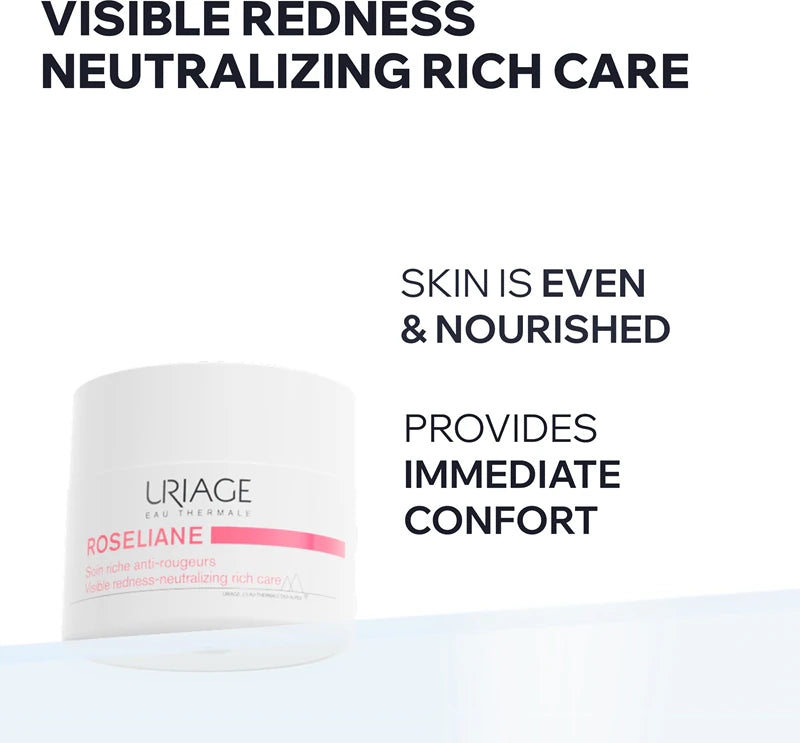 Uriage Roséliane Neutralizing Rich Care 50ml for dry sensitive skin with redness | LSDC Pharmacy London