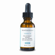 SkinCeuticals Serum 10 in an amber glass dropper bottle with a black cap and white label, shown on a plain white background.