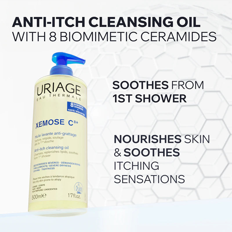 Uriage Cleansing Soothing Oil 500ml for dry, very dry and sensitive skin | LSDC Pharmacy London